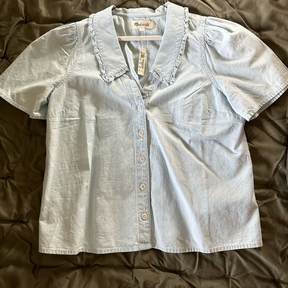 Madewell Denim Peter Pan Collar shirt in Cowley wash NWT